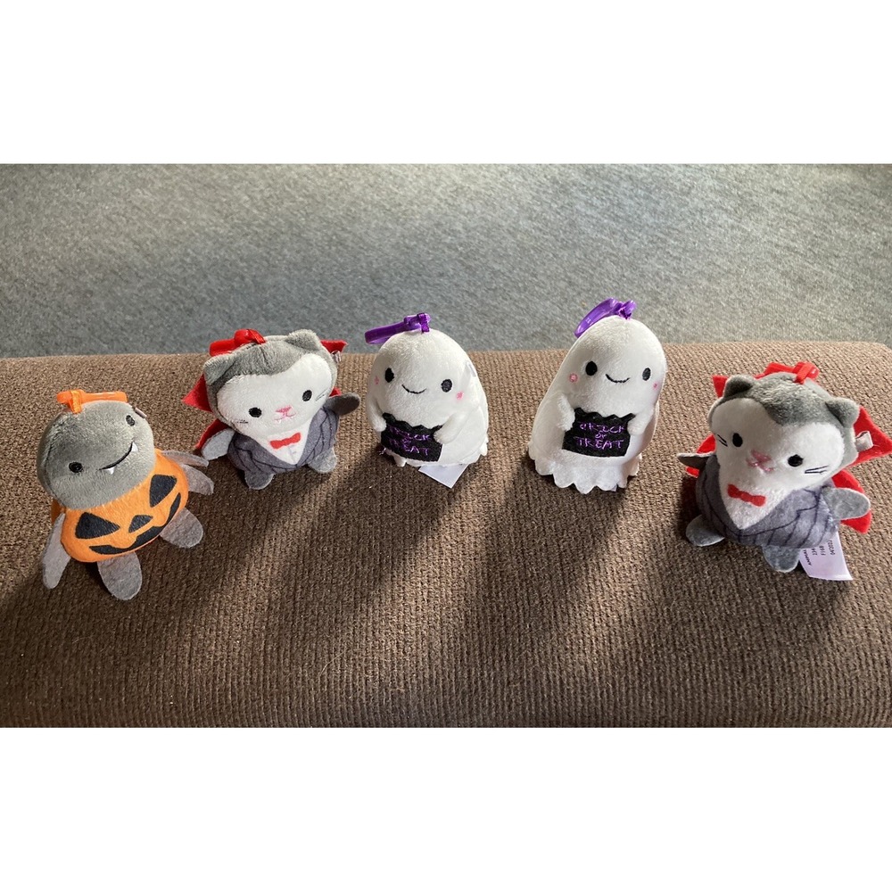 Lot Of 5 Plush Backpack Clip Halloween Animal Adventure Toy 2022-Ghost, Vampire